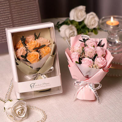 Un bon prix. Bouquet de cadeau de luxe en mini-savon rose boîte de cadeau de finition fleur de savon petit bouquet pour la Saint-Valentin professeur anniversaire petite amie modèle de cadeau créatif en ligne