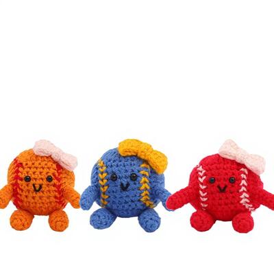 Un bon prix. Poupées Amigurumi au Crochet faites à la main, vente en gros, sport, Baseball, pour décoration, ornements, cadeaux de vacances, vente en gros en ligne