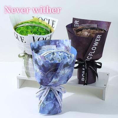 Un bon prix. Bouquet de fleurs de rose de savon simulé écologique avec éclairage LED Graduation Boîte cadeau de mariage du Nouvel An chinois en ligne