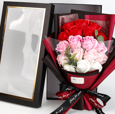 Un bon prix. 18 roses de savon bouquet de fleurs coffret cadeau fleurs pour la Saint-Valentin, cadeaux de fête des mères en ligne