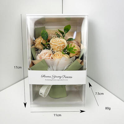 Un bon prix. Bouquet de fleurs de savon à la rose éternelle de Tanabata fait à la main Boîte cadeau 17×12×5 cm Savon artisanal cadeau floral pour la Saint-Valentin Mariage cadeau de fête en ligne