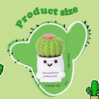 Un bon prix. Positif Cactus Crochet Super Doux Plush Encouragez les pommes de terre Carte Plante Pot La vie drôle Crochet poupée Soulagement du stress Décoration cadeau en ligne