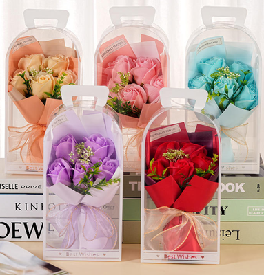 Un bon prix. Cadeau de fête des mères de bouquet de fleur de rose de savon avec la boîte-cadeau de sac à main en ligne
