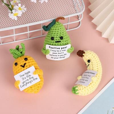 Un bon prix. Wowei Soutien émotionnel Plantes de cornichons Poupées à crochet Animaux Jouets Mini Crochet drôle Pommes de terre positives avec carte d'affirmation en ligne