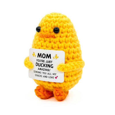 Un bon prix. Positif canard en coton crocheté à la main mignon Expression d'énergie positive Produit fini de crochet animal dans poupée de pomme de terre en ligne