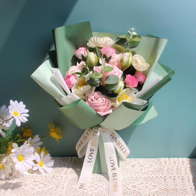 Un bon prix. Vente Flash Bouquet de fleurs de savon de roses faites à la main, taille moyenne, cadeau fini pour la saint-valentin, anniversaire, fête des enseignants, cadeau du Festival Qixi en ligne