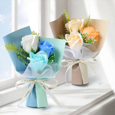 Un bon prix. Mini Carnation Rose Bouquet de fleurs de savon à plusieurs niveaux Prix de gros Multi-couleur cadeau floral artificiel Pour la fête des mères Saint-Valentin anniversaire Festival de printemps cadeaux en ligne