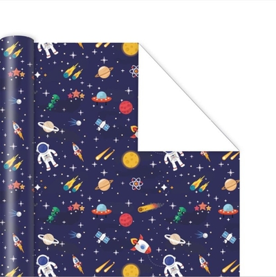 Un bon prix. Astronaute Cartoon Printing Matte Gift Wrap Paper Roll pour le cadeau d'anniversaire en ligne