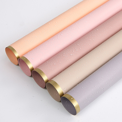 Un bon prix. Matt Florist Wrapping Paper enveloppe de bouquet de 50 microns couvre avec la frontière d'or en ligne