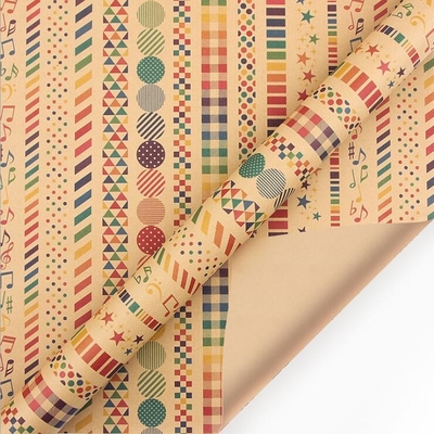 Un bon prix. Petit pain recyclable 80gsm de papier d'emballage de Noël de Papier d'emballage 90 pieds carrés de papier d'emballage en ligne
