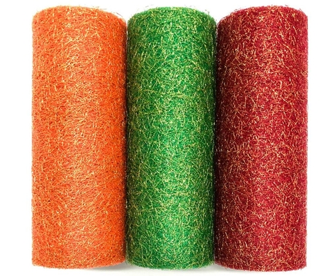 Un bon prix. Le scintillement métallique Tulle d'organza bobinent 100% Mesh Fabric en nylon 19GSM 6in Tulle Rolls en ligne