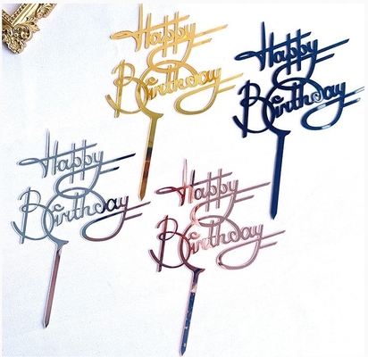Un bon prix. Gâteau acrylique créatif Topper Happy Birthday Cupcake Toppers de joyeux anniversaire de verticale en ligne