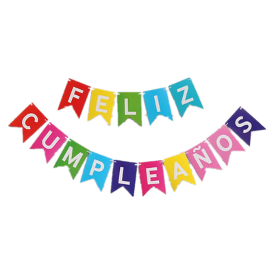 Un bon prix. Feliz Cumpleanos Party Decoration Items imprimé Garland Fishtail Swallow Tailed Flag en ligne