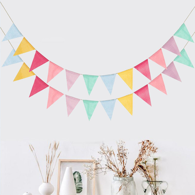 Un bon prix. Bannière de toile 12.5cmx17cm de fanion de joyeux anniversaire d'articles de décoration de partie de cru en ligne