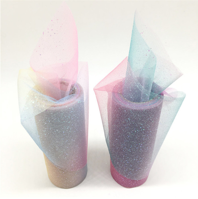 Un bon prix. 15cm 10 yards d'organza de Tulle Rolls de scintillement Tulle d'arc-en-ciel avec Crystal Sequin en ligne