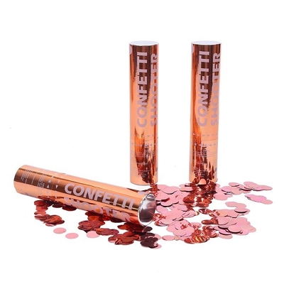 Un bon prix. Canon de tireur de confettis de bouton-pression de partie de cercle de Rose Gold Shining Metallic Foil en ligne