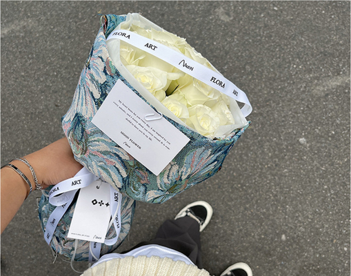 Bon prix 70gsm écologiques fleurissent au moins le papier d'emballage en ligne